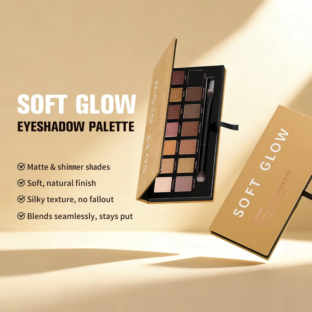 Lakerain Soft Glow Eyeshadow Palette Matte Shimmer Longwear