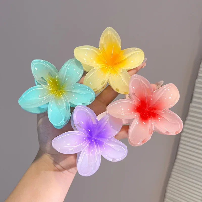 Hawaiian Flower Hair Claw Clips Large Claw For Thick And Thin Hair