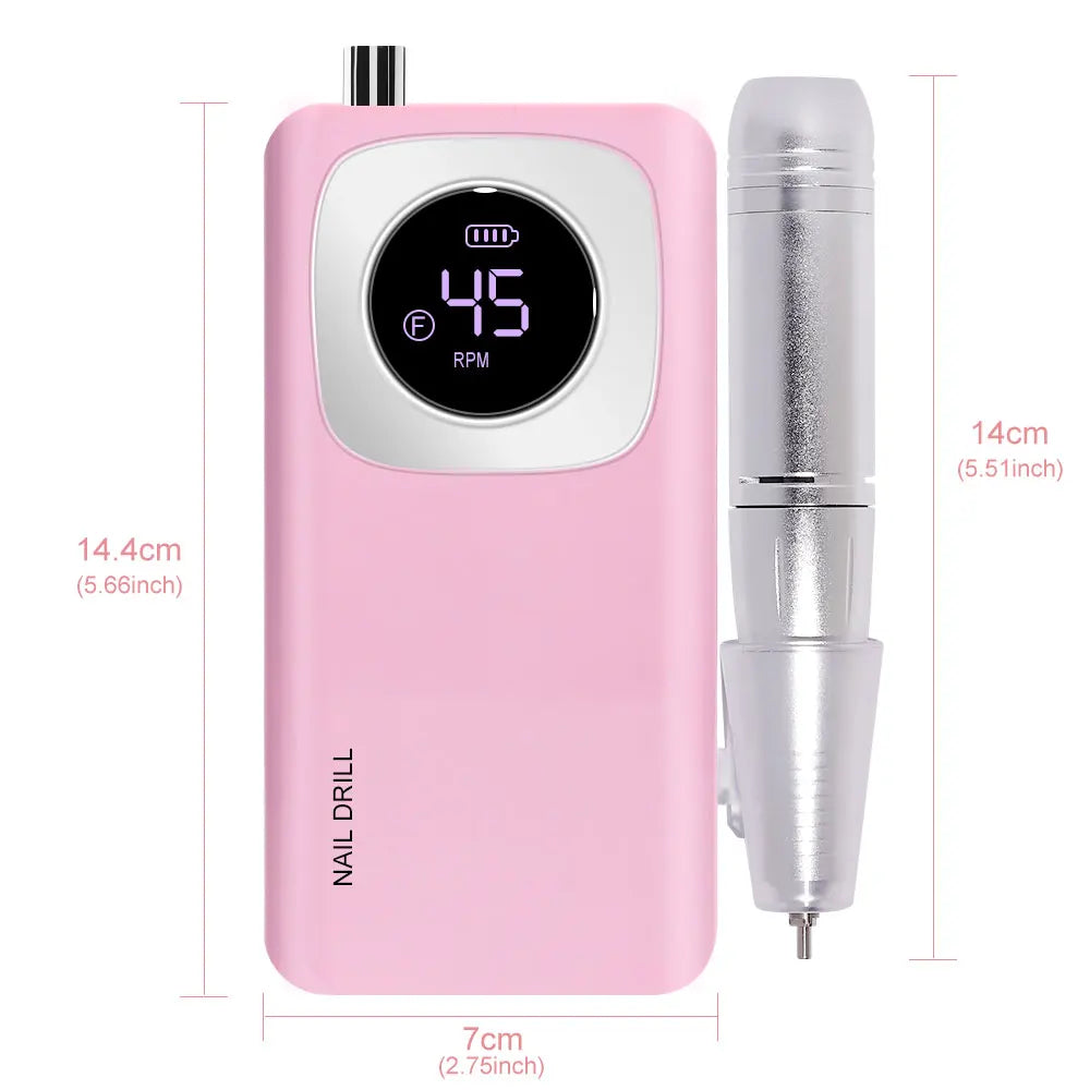 Limegirl 45000RPM Portable Cordless Electric Nail Drill For Acrylic Gel Nails