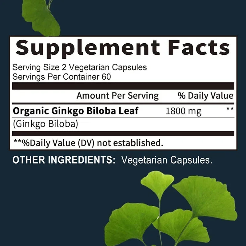 Organic Ginkgo Biloba Capsules Brand Xemenry Supports Brain Health