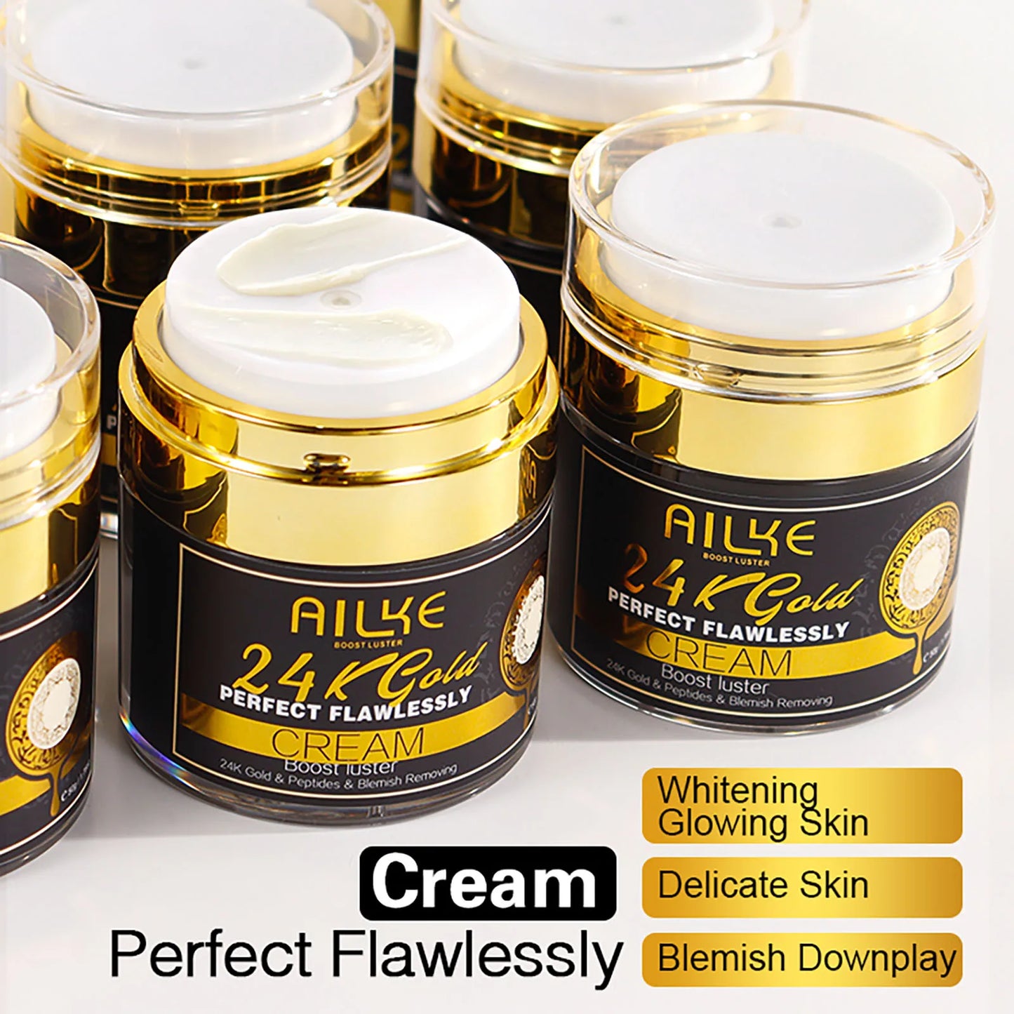 AILKE 24K Gold Collagen Cream Whitening Anti Aging Facial Care Set
