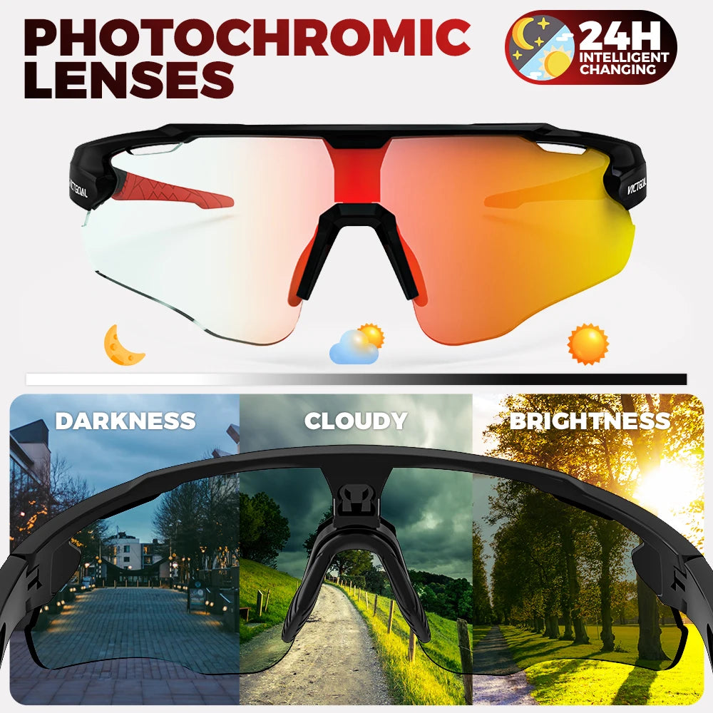 Victgoal Photochromic Cycling Sunglasses For Sports And UV400 Protection