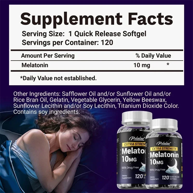 Pslalae Extra Strength Melatonin Supports Healthy Sleep Cycles