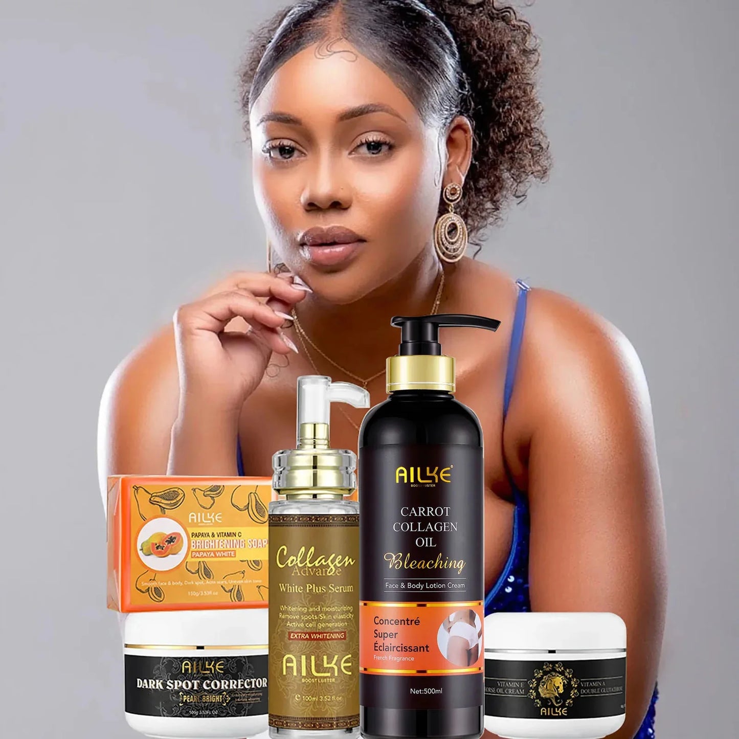 AILKE Collagen Skin Care Set Whitening Freckle Dark Spots