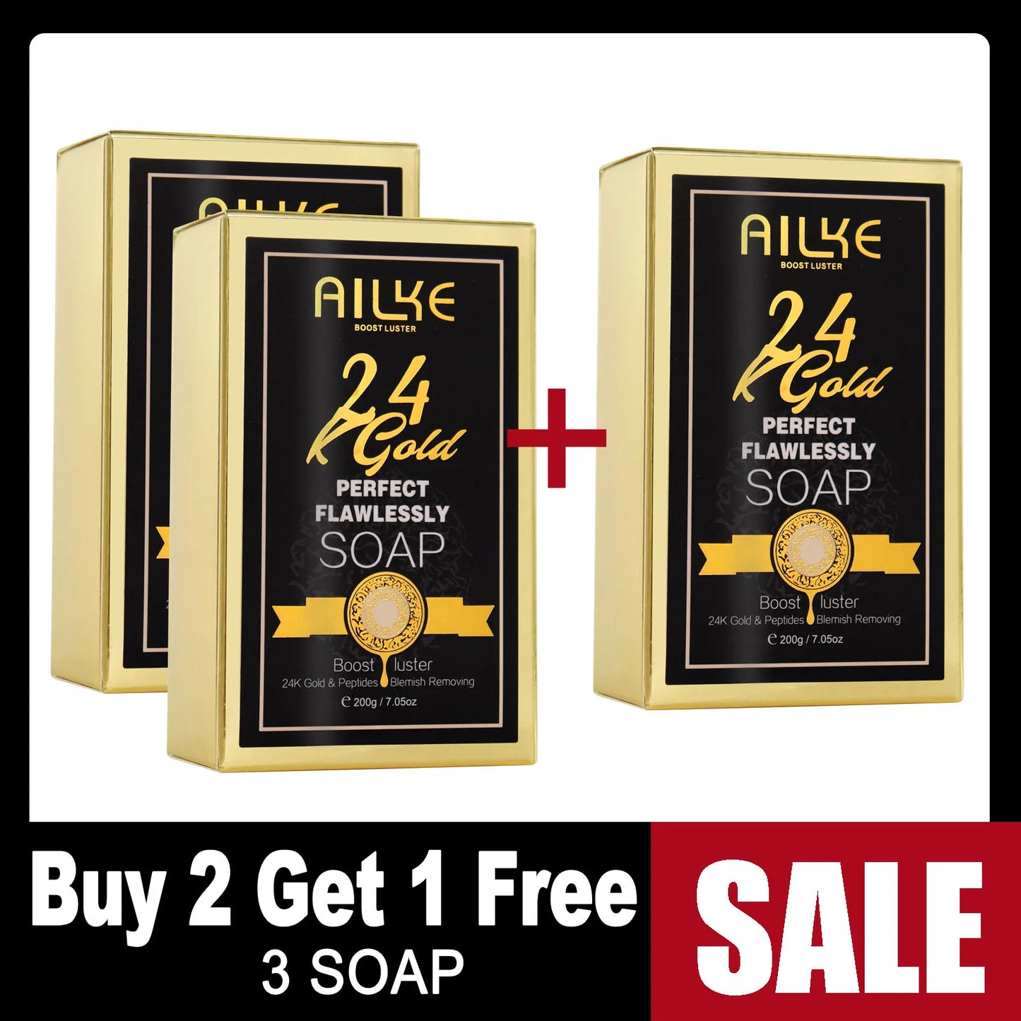 AILKE 24K Gold Collagen Cream Whitening Anti Aging Facial Care Set
