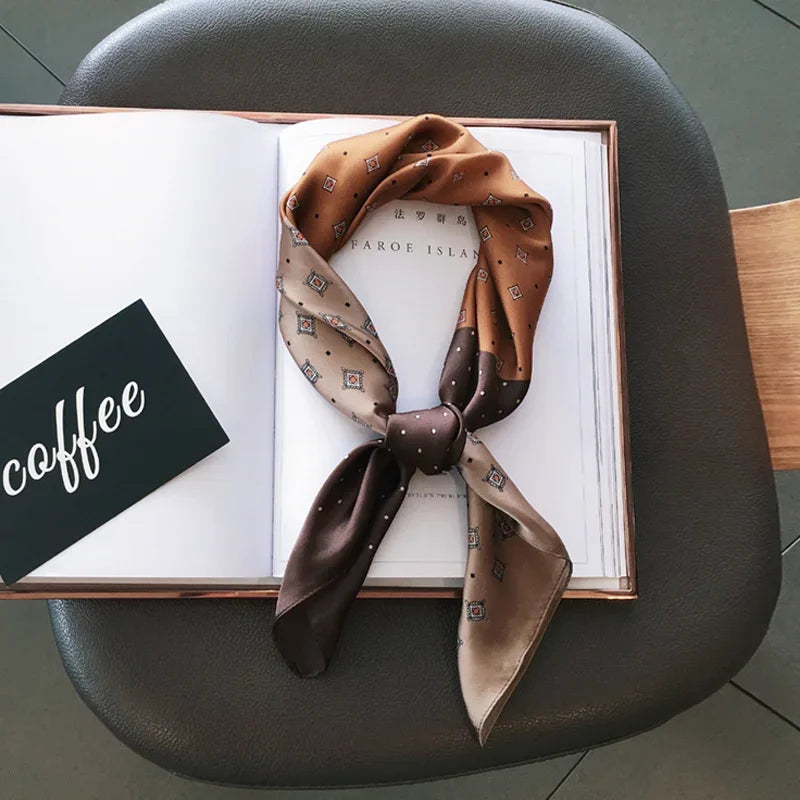 HYKMAIYW Satin Hair Scarf For Women Printed Square Headscarves