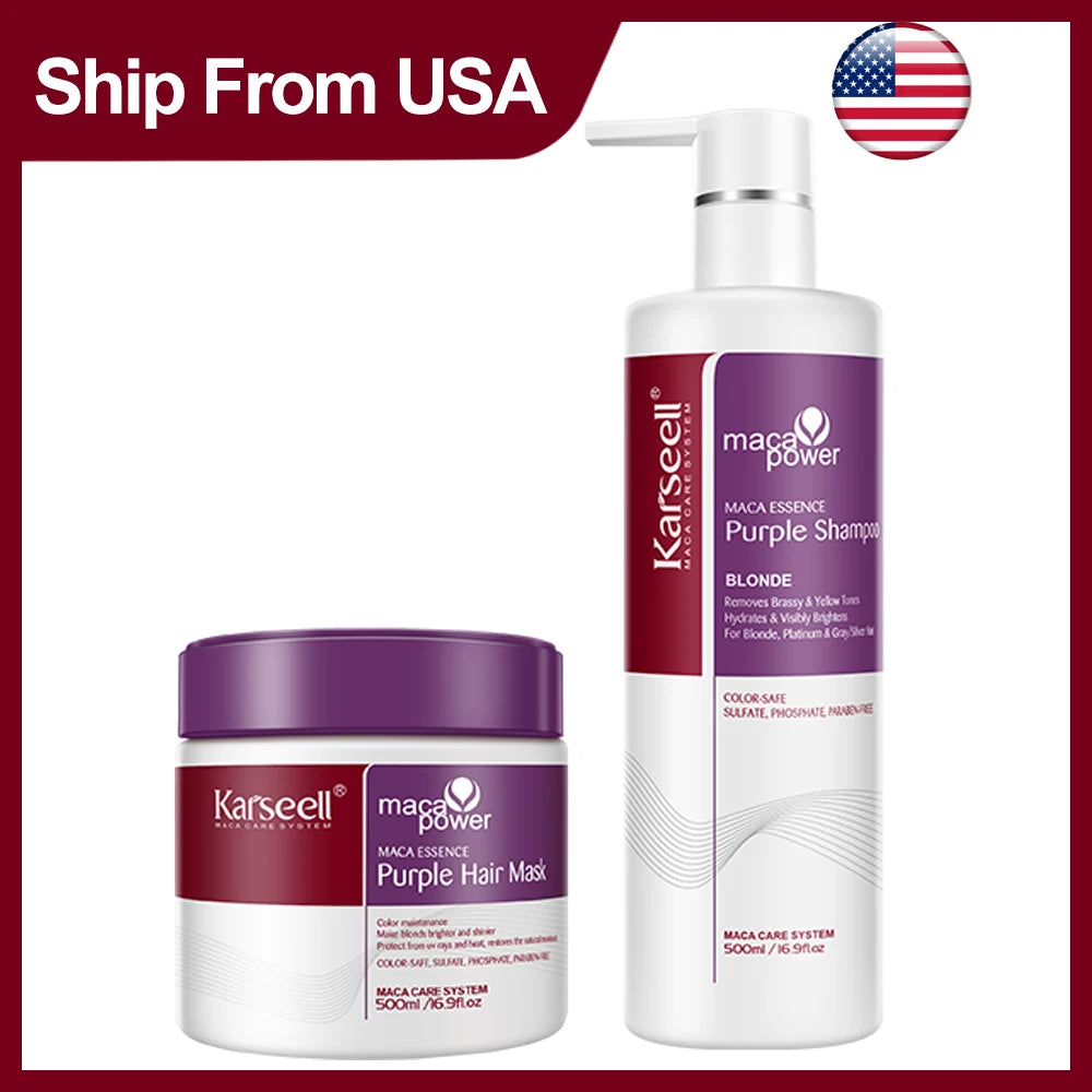 Karseell Purple Hair Mask Shampoo Neutralizes Brass Tones For Blonde Hair