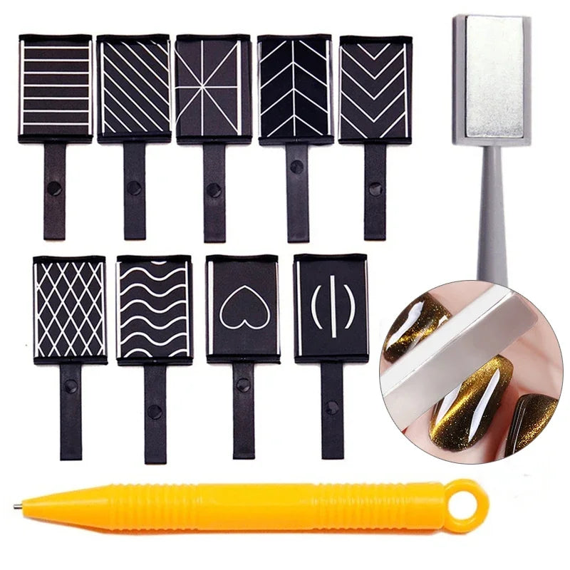Cat Eye Magnetic Nail Art Rods 11 Pieces Gel Polish