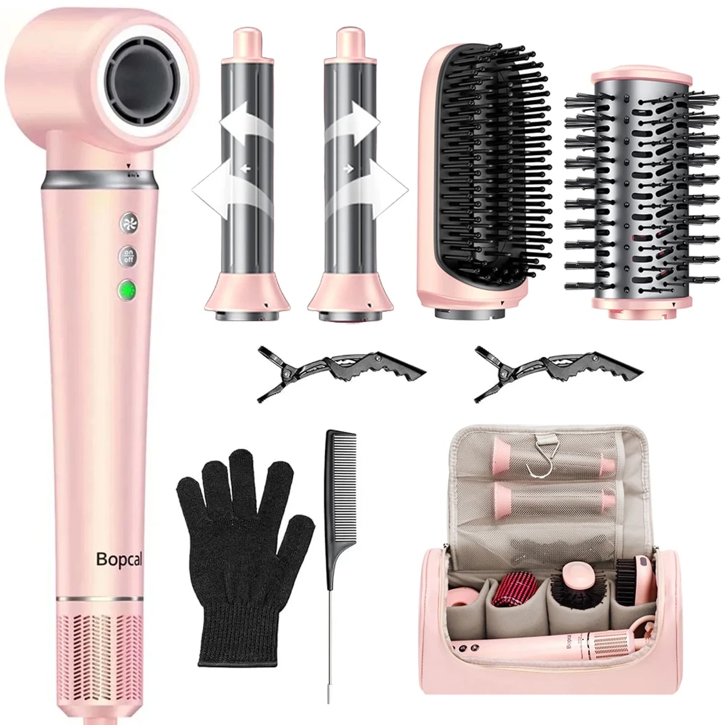 BOPCAL 5 In 1 Hair Styler And 1200W Hair Dryer With Travel Bag
