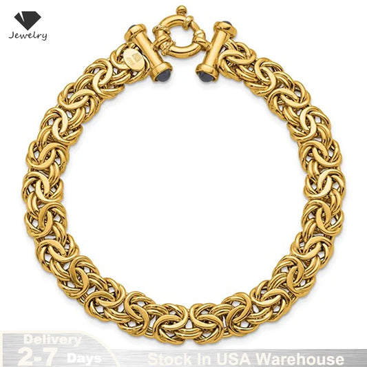 18K Gold Plated Braided Bracelet 925 Sterling Silver Men Women