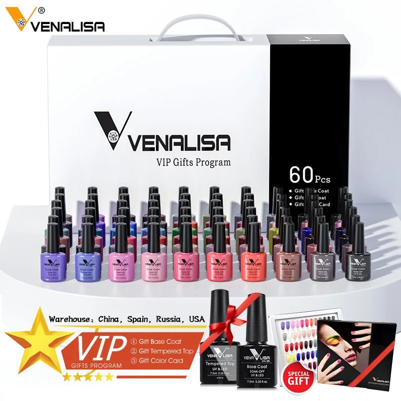 Venalisa VIP GelPolish Kit UV LED Nails Base Top Set