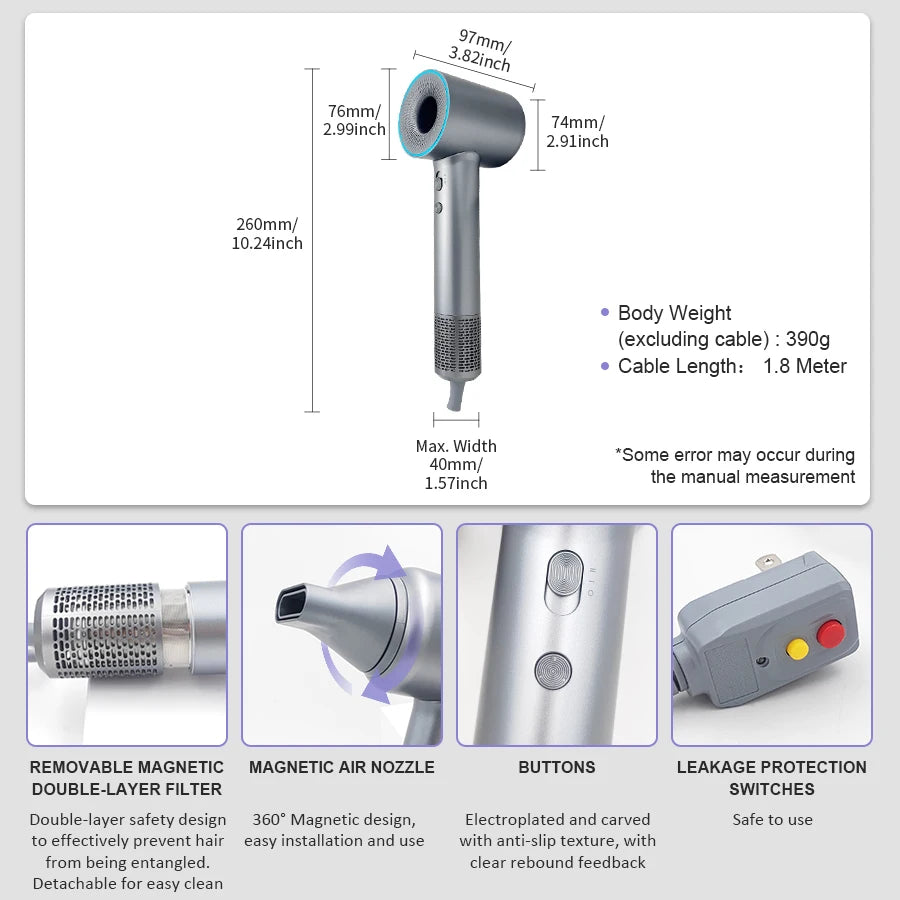 Vancostar High Speed Hair Dryer With Negative Ionic Technology