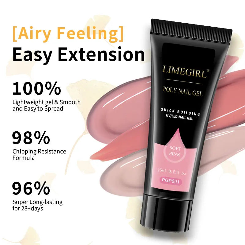 6Pcs Extension Gel Nail Kit With Mini Lamp For Manicures