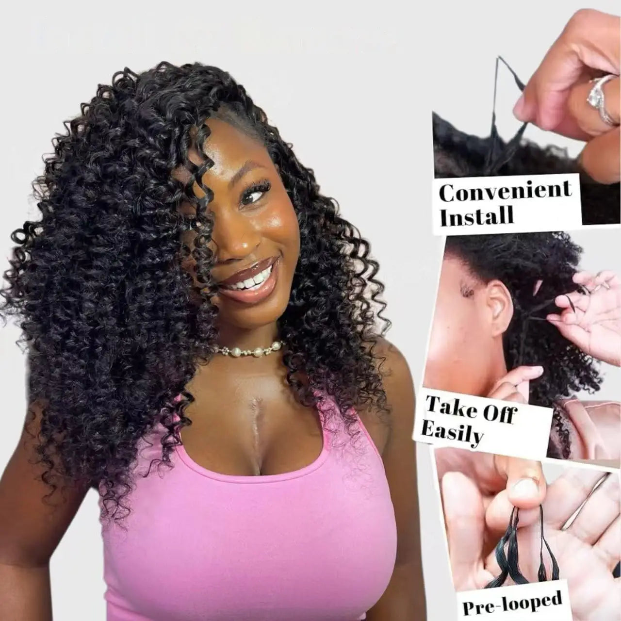 Hair Code Brazilian Virgin Kinky Curly Pixie Crochet Hair Extensions