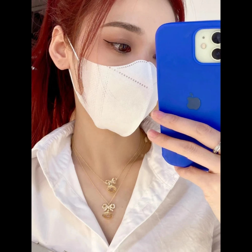 NONECN Octavie Bow 925 Silver Necklace For Women Jewelry