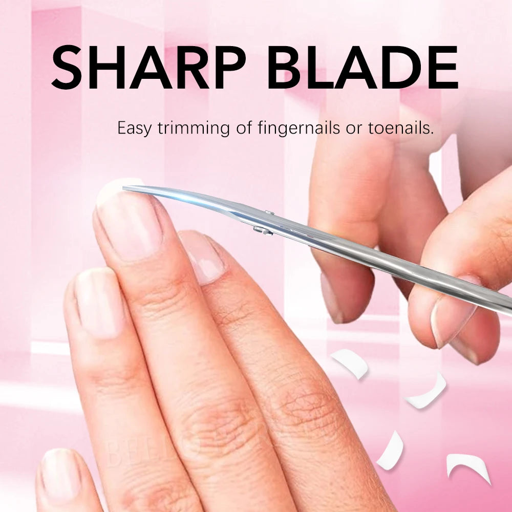 Beaut Nicole Nail Scissors Curved Blade Stainless Steel Pedicure Tools