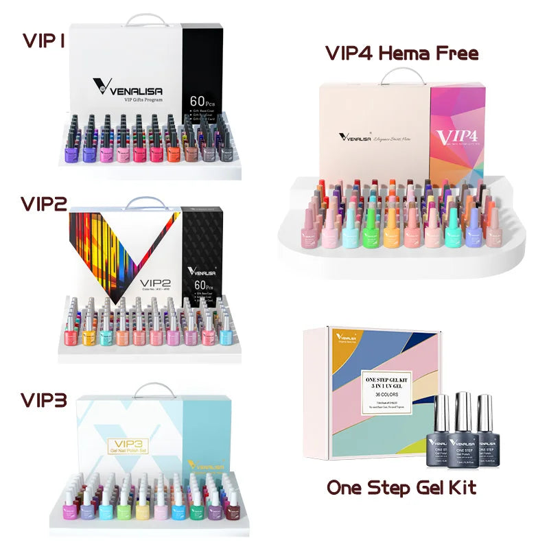 Venalisa VIP GelPolish Kit UV LED Nails Base Top Set