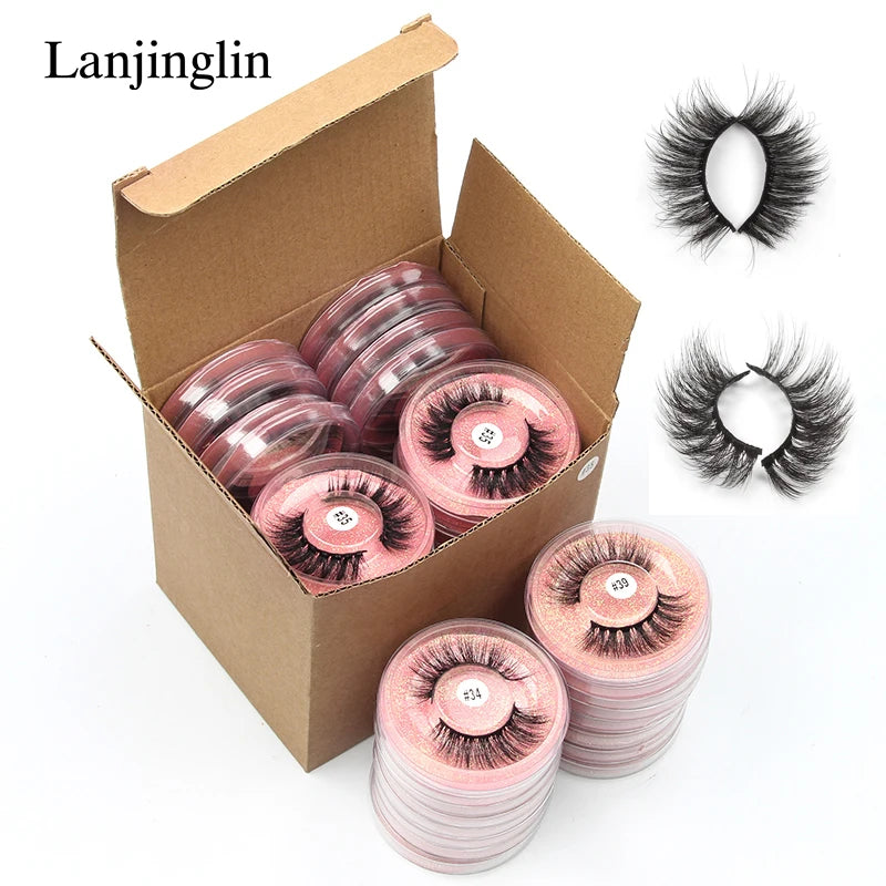Lanjinglin 3D Fluffy Dramatic Strip False Eyelashes Makeup Tools