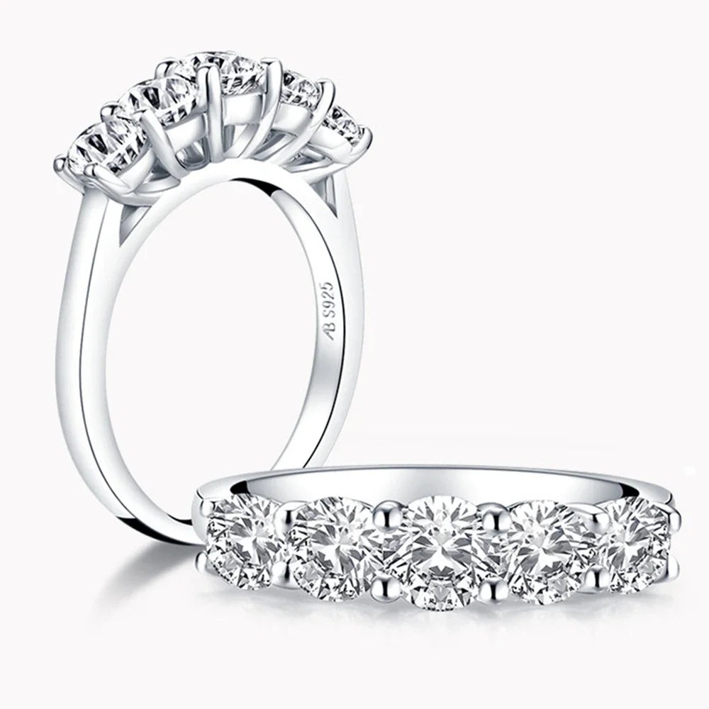CBTBC Moissanite Ring 925 Sterling Silver Luxury Wedding Jewelry