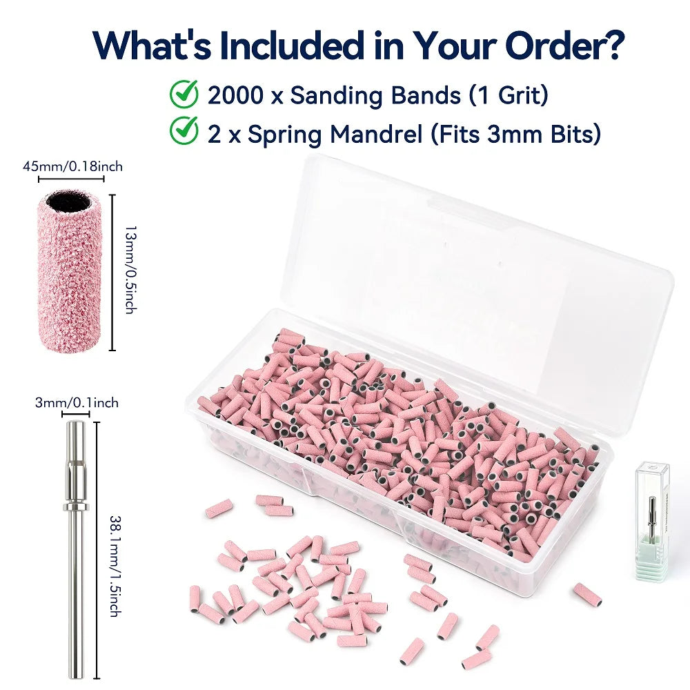 Salvmary Nail Drill Sanding Bands 2000 Pcs 100 150 240
