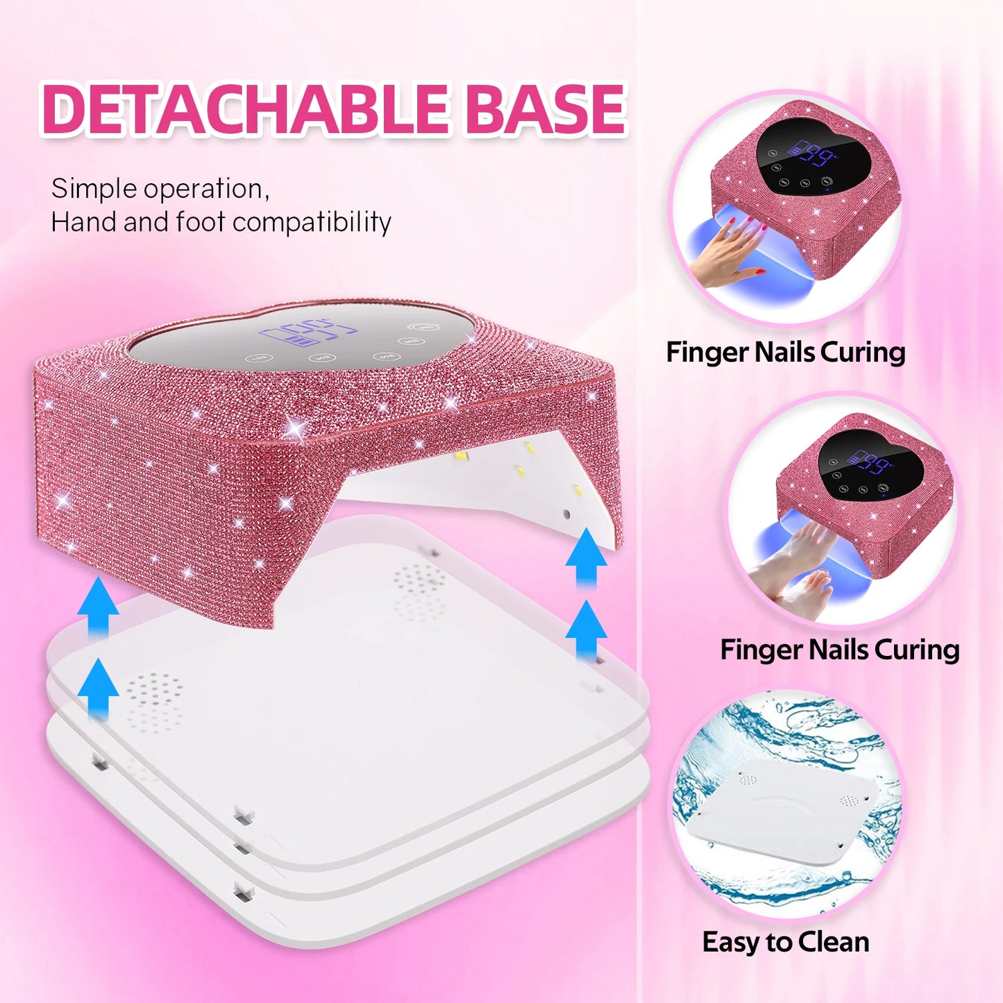 Saysally 72W Rechargeable UV LED Nail Lamp Cordless