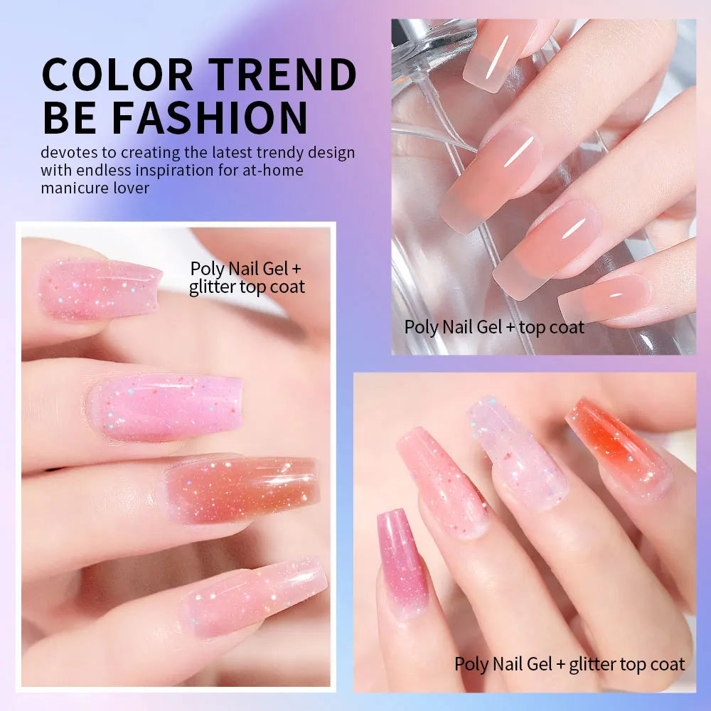 Poly Extension Gel Nail Kit With USB Lamp For Beginner