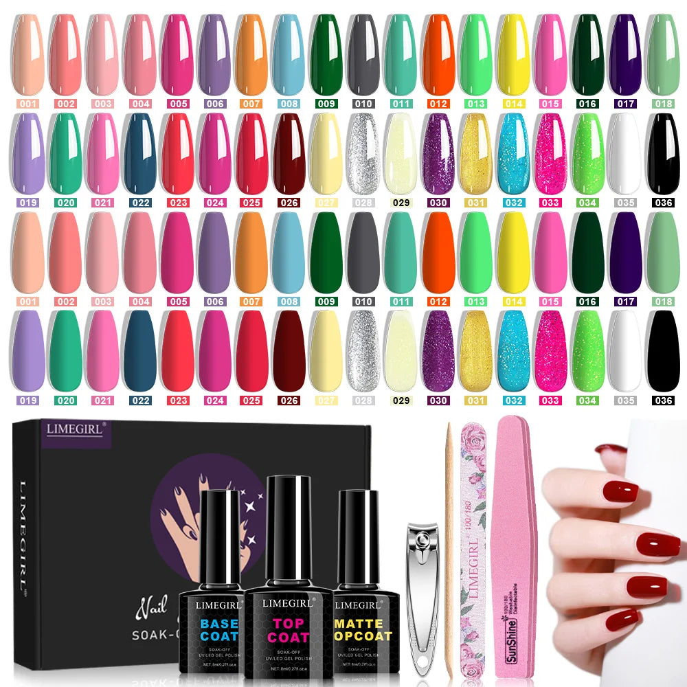 Limegirl Nail Gel Polish Kit UV LED Curing Set Pro