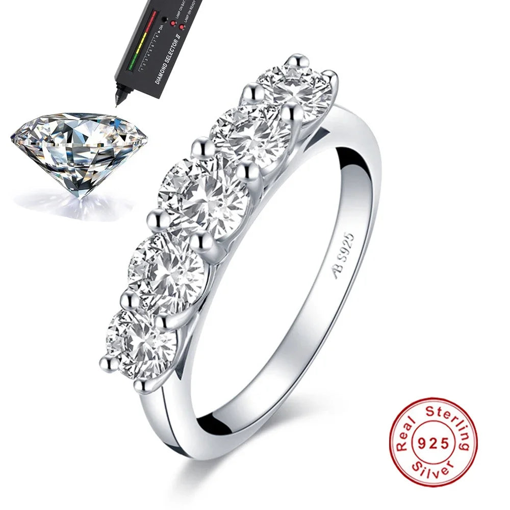 CBTBC Moissanite Ring 925 Sterling Silver Luxury Wedding Jewelry