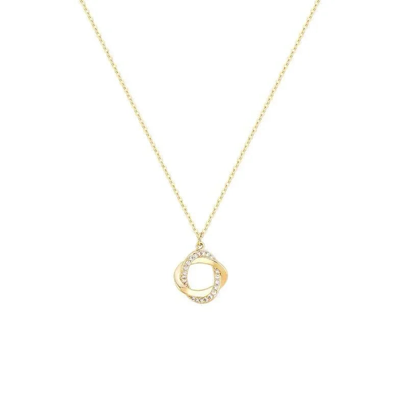 Cross Rotating 925 Sterling Silver Pendant Necklace With Gold Plating