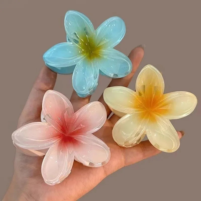 Hawaiian Flower Hair Claw Clips Large Claw For Thick And Thin Hair