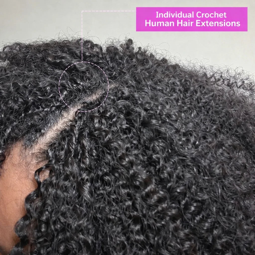 Hair Code Brazilian Virgin Kinky Curly Pixie Crochet Hair Extensions