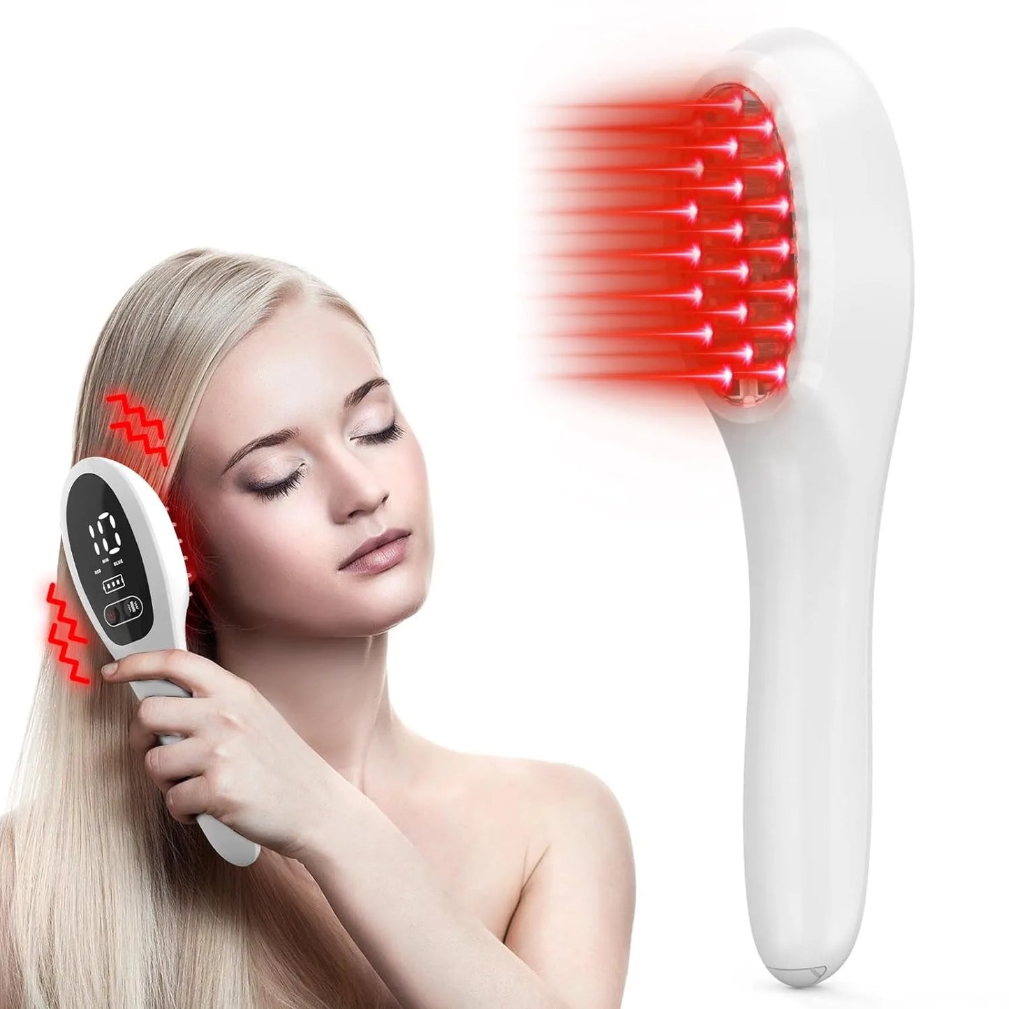 Laser Hair Growth Comb Infrared LED Therapy With Vibration Massager