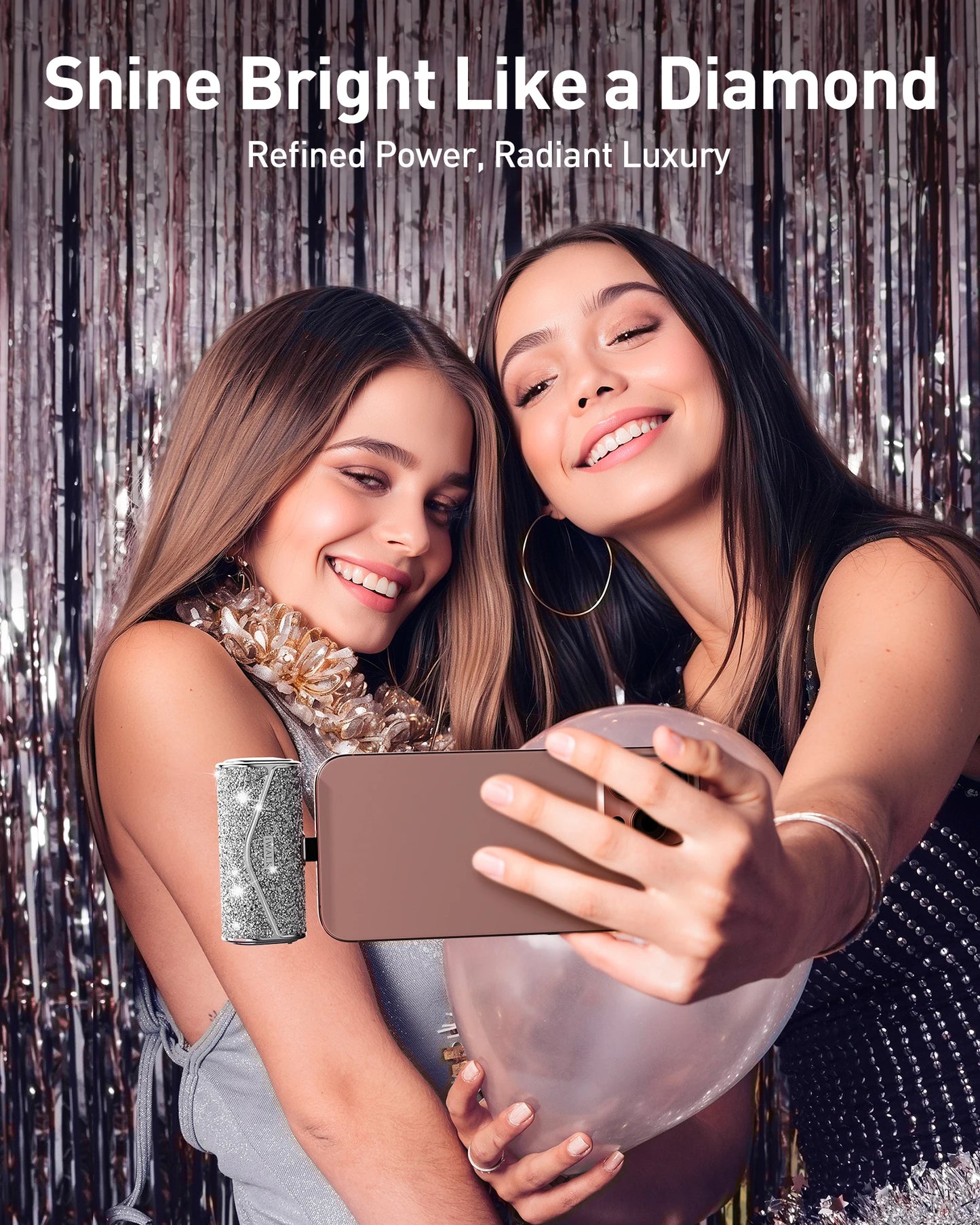 iWALK Luxury Diamond Shine Design 5000mAh USB C Power Bank