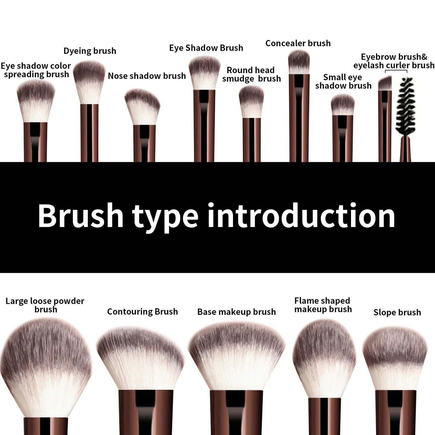 13 Piece Makeup Brush Set For Face Foundation Concealer Blush