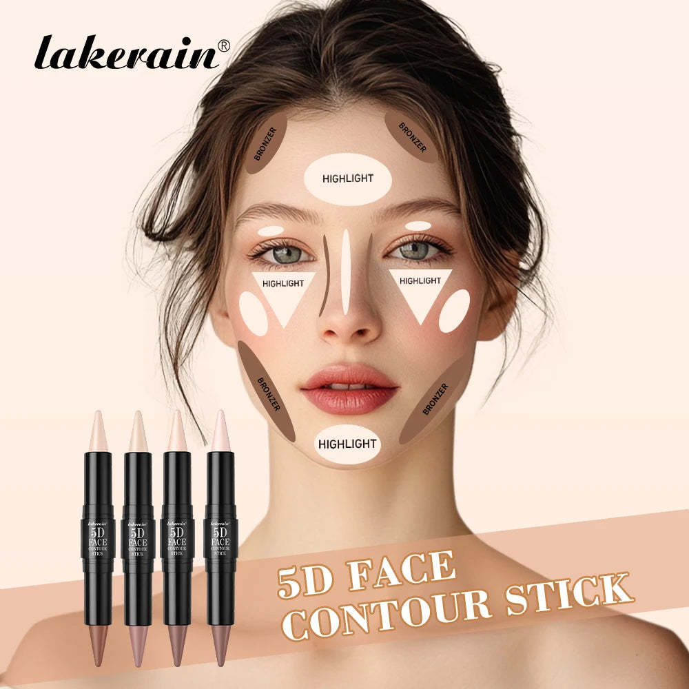 Lakerain Dual Ended Contour Stick Pen Long Lasting Waterproof Sweatproof