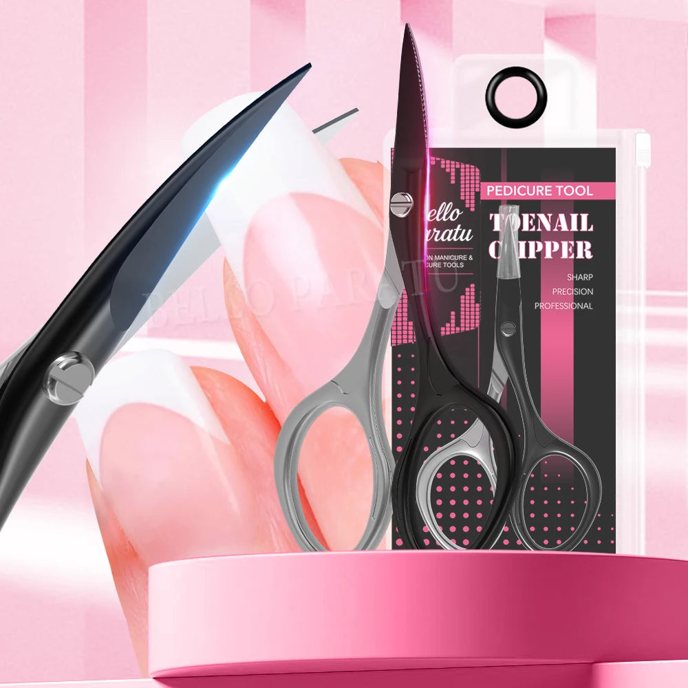 Beaut Nicole Nail Scissors Curved Blade Stainless Steel Pedicure Tools