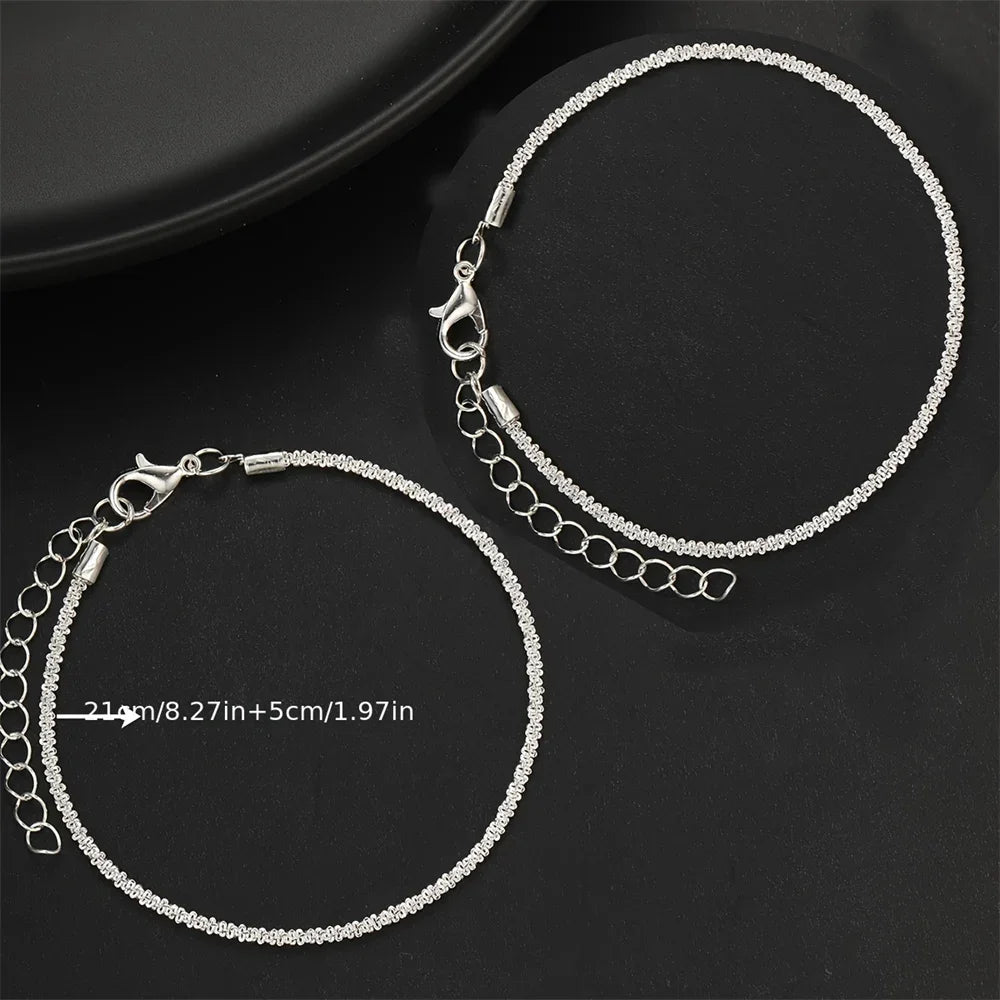 Shiny Metallic Anklet For Women Delicate Fashion Jewelry