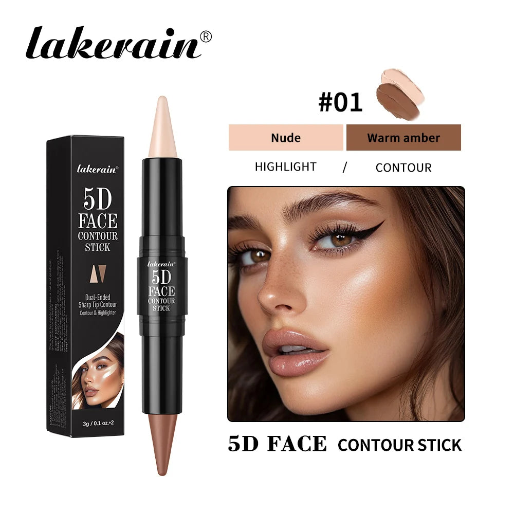 Lakerain Dual Ended Contour Stick Pen Long Lasting Waterproof Sweatproof