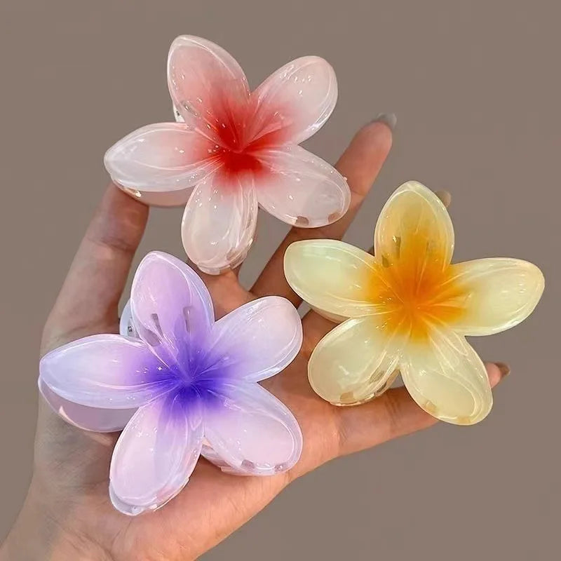 Hawaiian Flower Hair Claw Clips Large Claw For Thick And Thin Hair