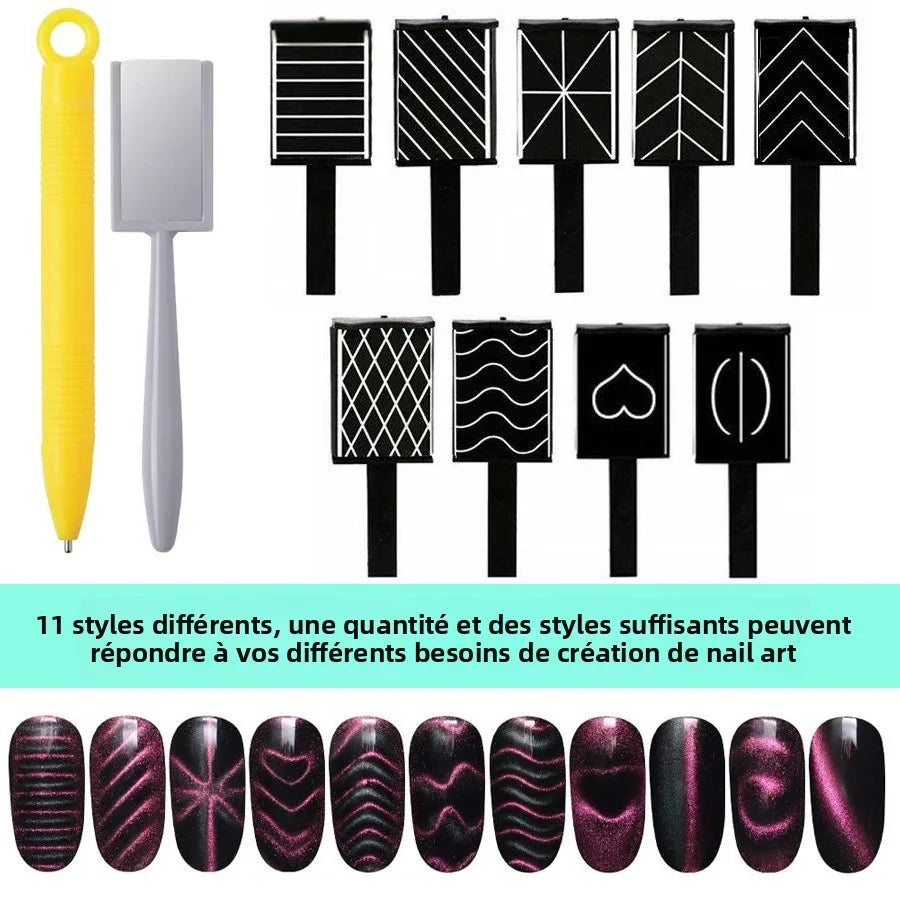 Cat Eye Magnetic Nail Art Rods 11 Pieces Gel Polish