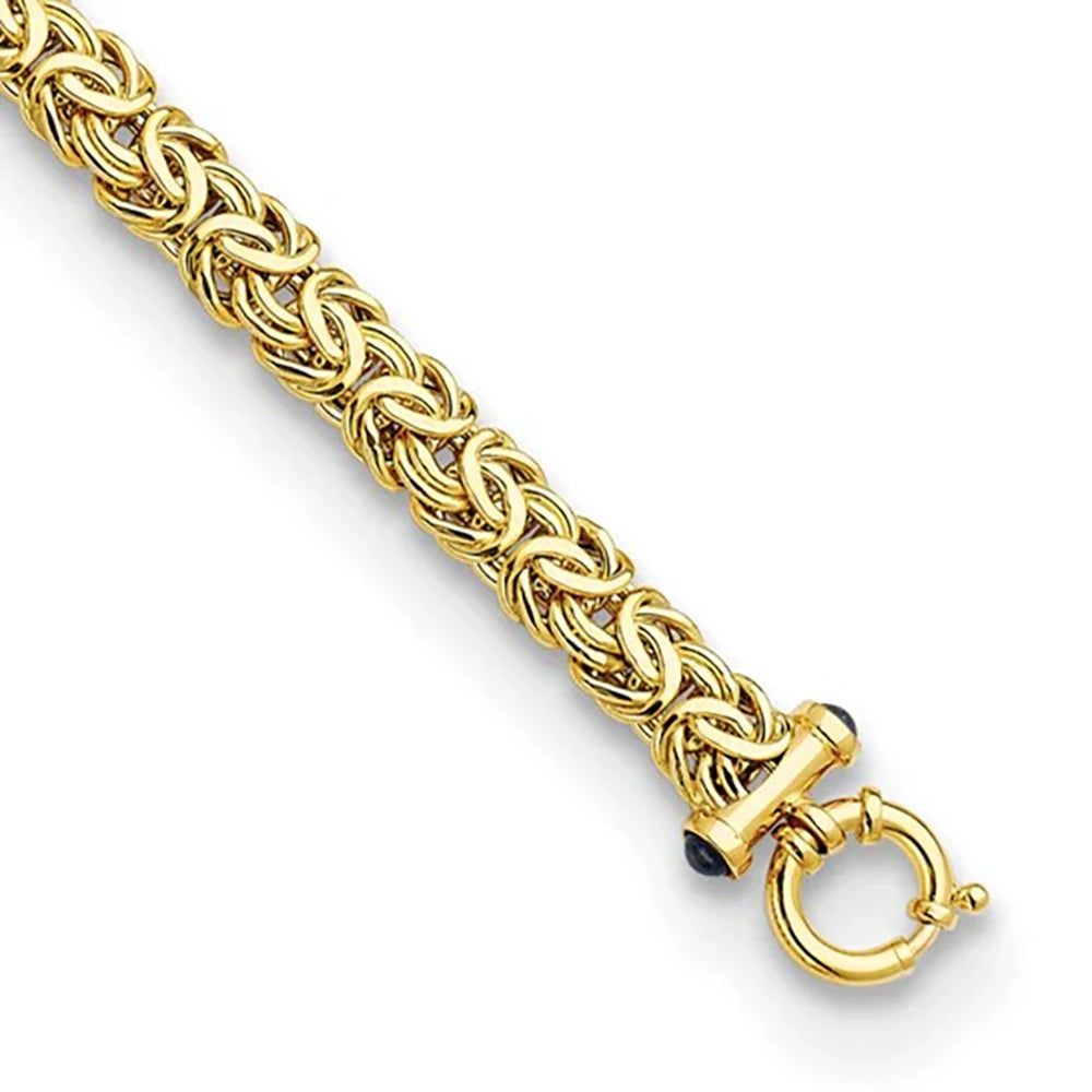 18K Gold Plated Braided Bracelet 925 Sterling Silver Men Women