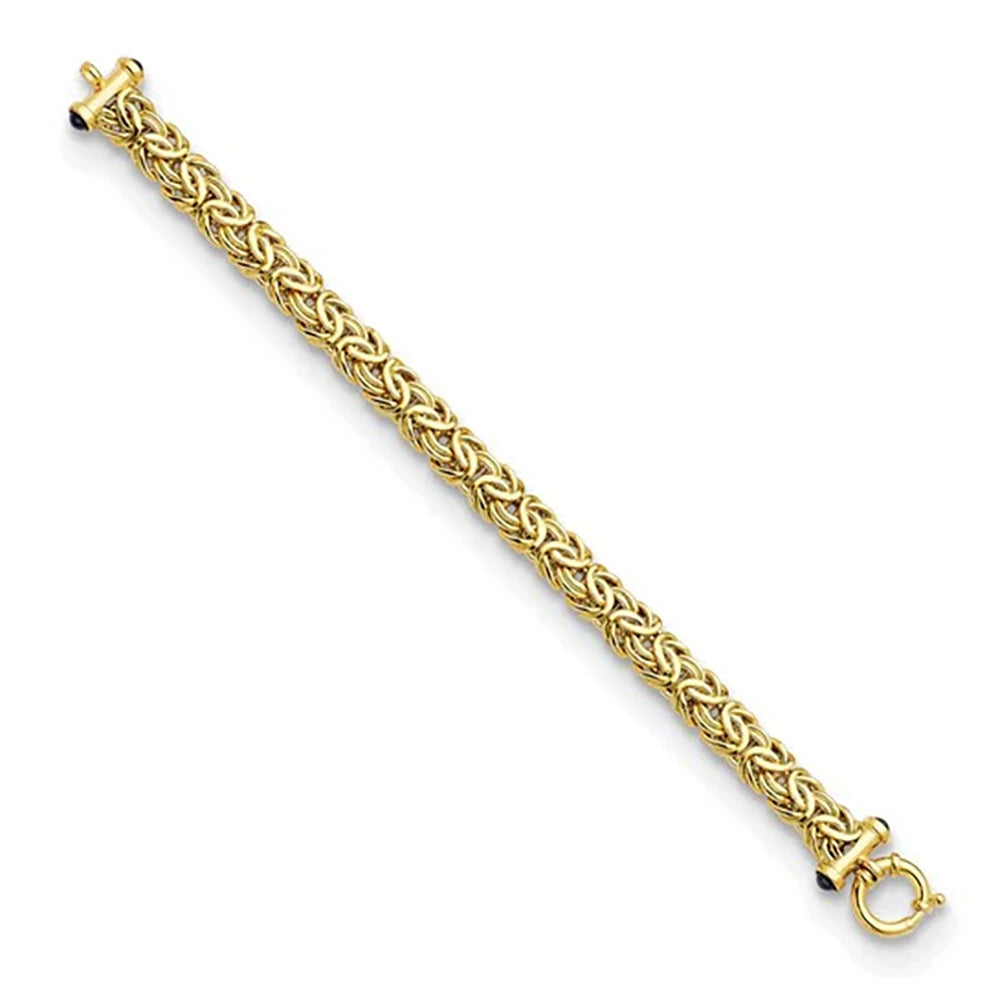 18K Gold Plated Braided Bracelet 925 Sterling Silver Men Women