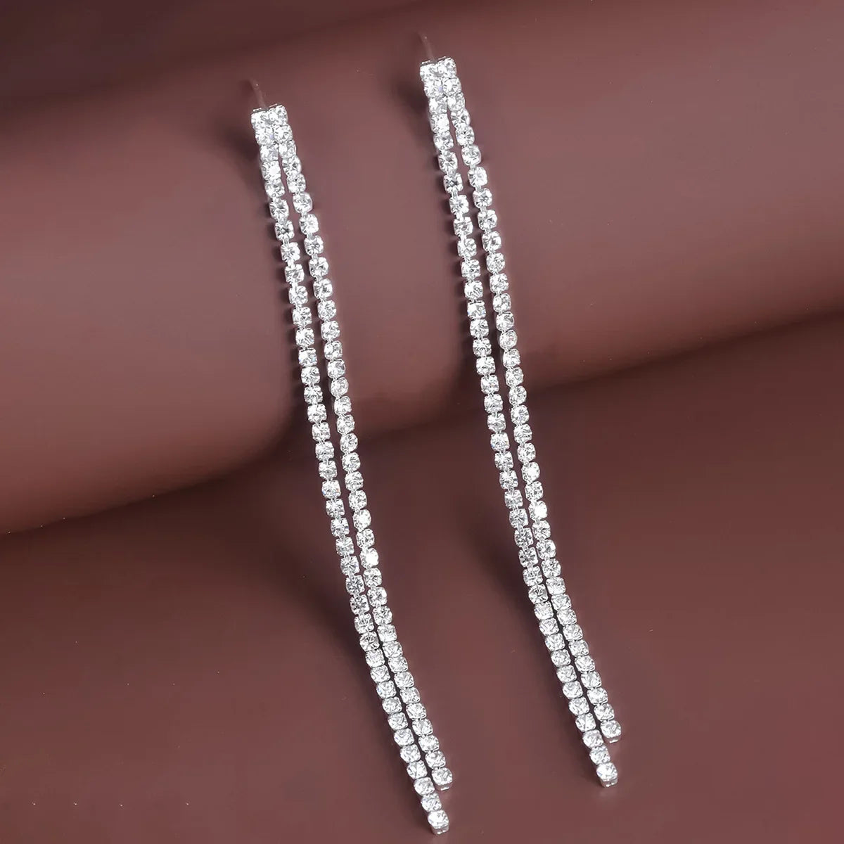 BLIJERYCN Crystal Tassel Drop Earrings For Women Bridal Party Jewelry
