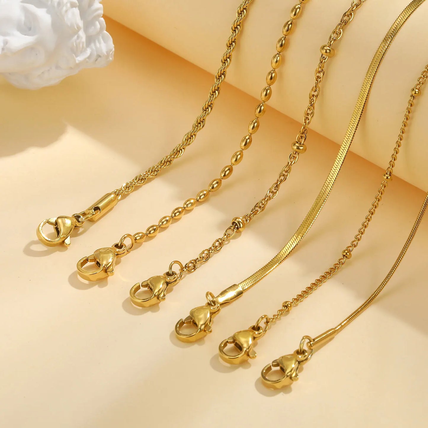 Thin Link Women Bracelet Stainless Steel 18K Gold Plated