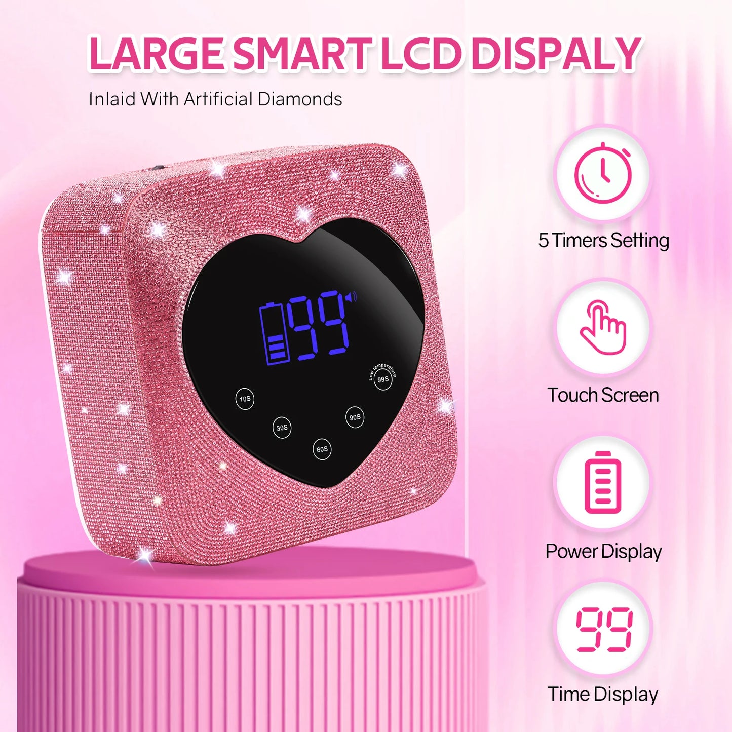 Saysally 72W Rechargeable UV LED Nail Lamp Cordless