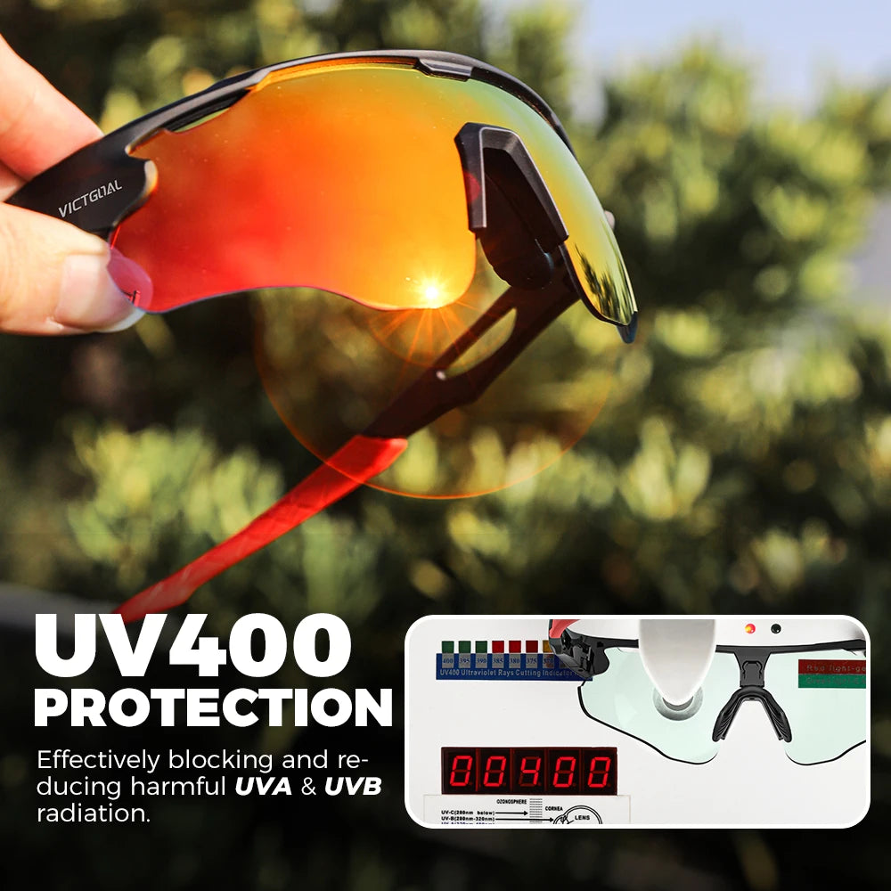 Victgoal Photochromic Cycling Sunglasses For Sports And UV400 Protection
