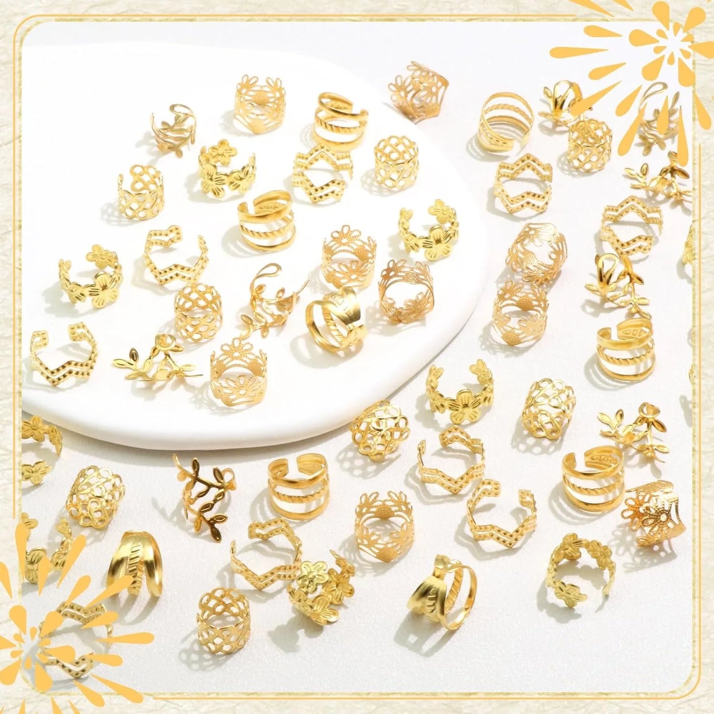 Hair Jewelry For Braids Braid Clips 60Pcs Dreadlock Accessories