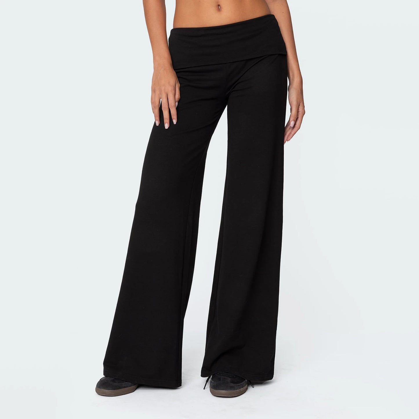 XBTCLXEBCOCN Casual Wide Leg Sweatpants For Women Fold Over Lounge Pants