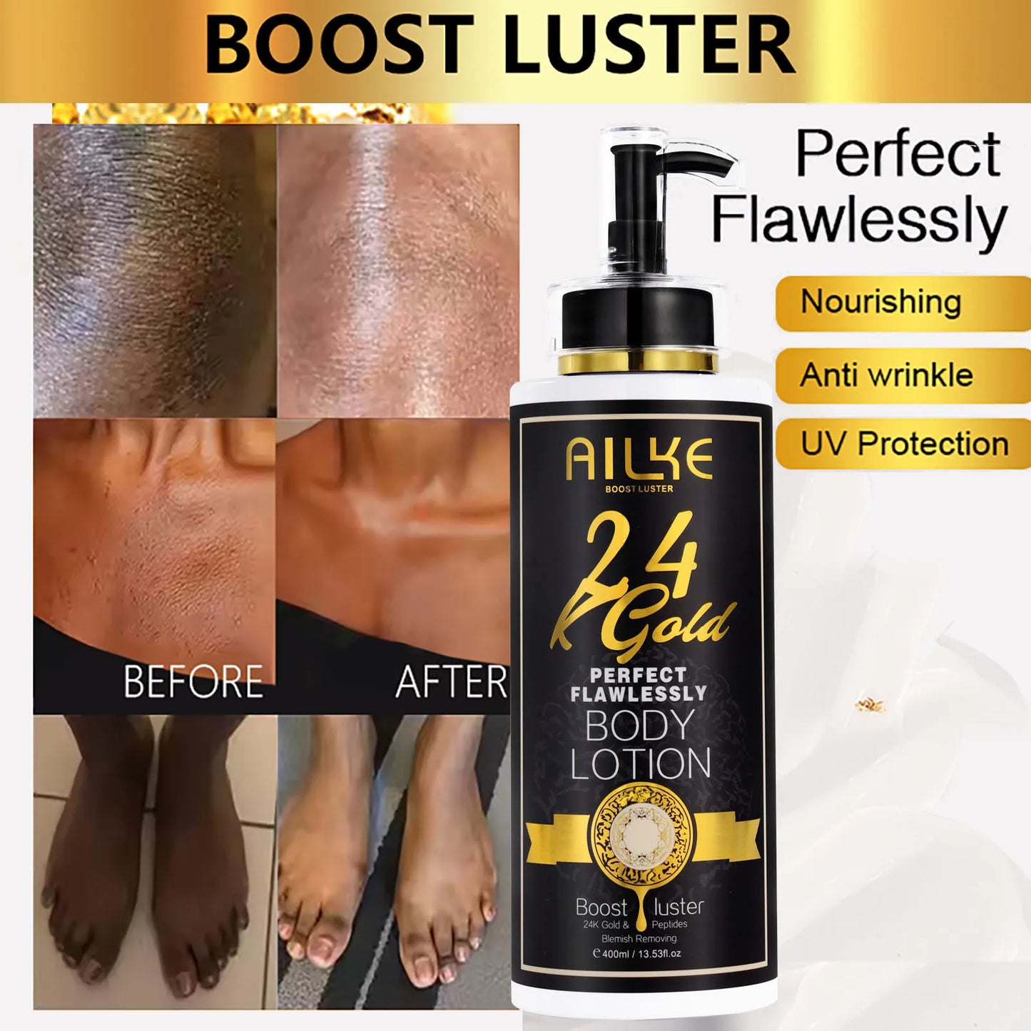 AILKE 24K GoldInfused Skin Care Set For All Skin Types