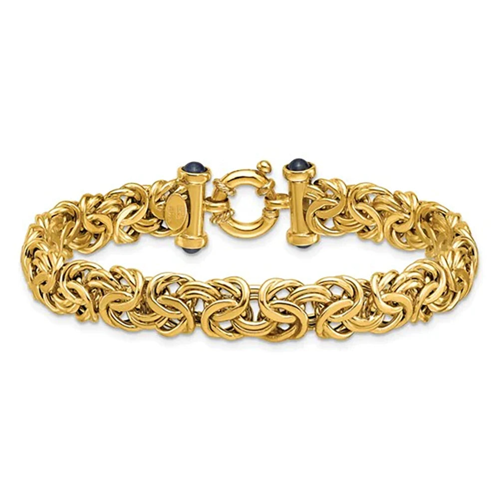 18K Gold Plated Braided Bracelet 925 Sterling Silver Men Women